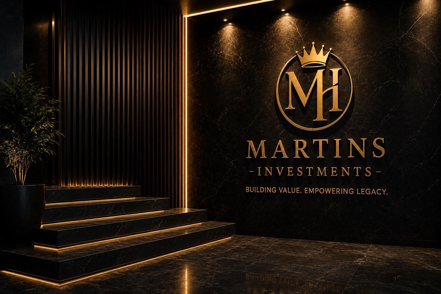 Martins Investments illuminated marble feature wall