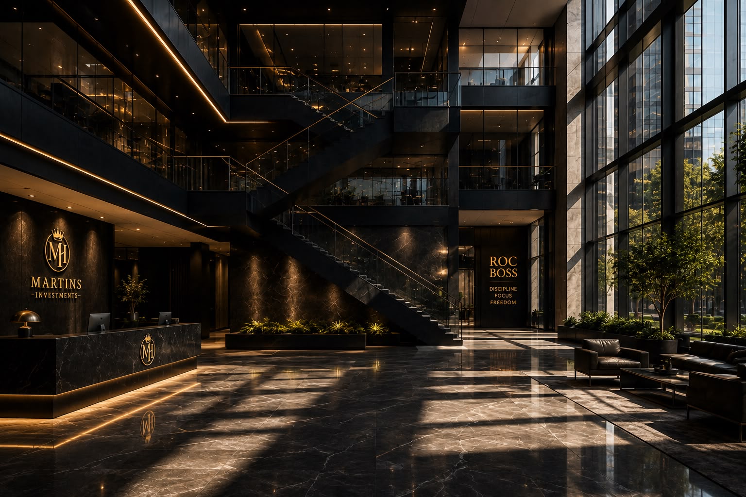 Martins Investments luxury headquarters lobby