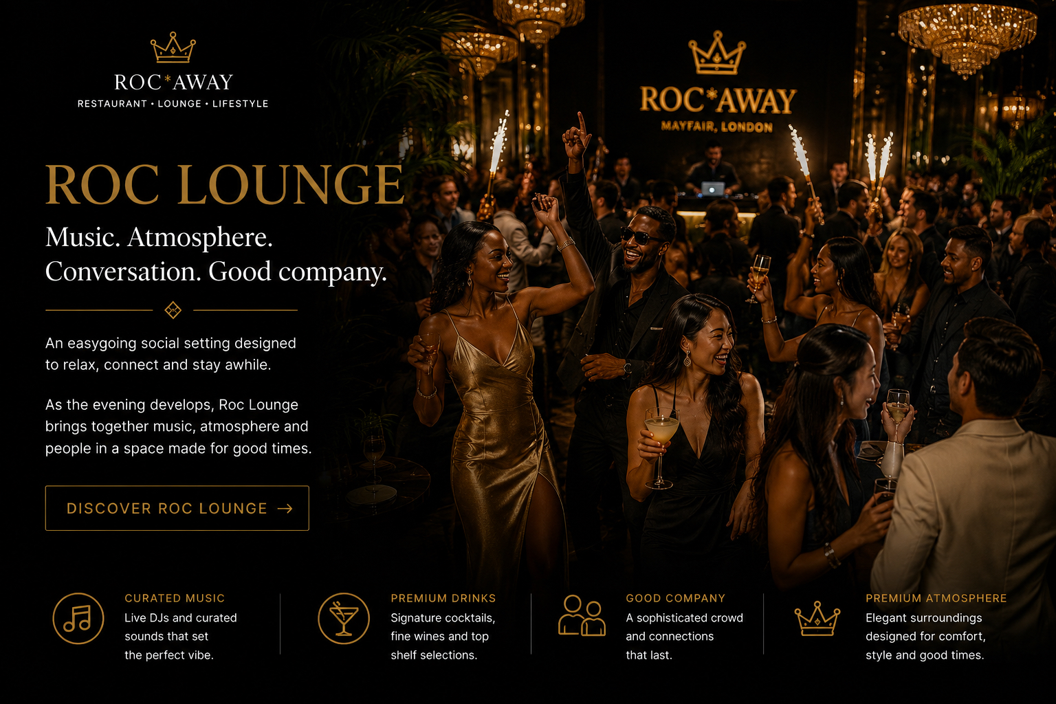 The Roc*Away dining and lounge atmosphere